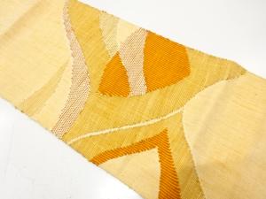 手織り真綿紬　抽象模様織り出し　名古屋帯